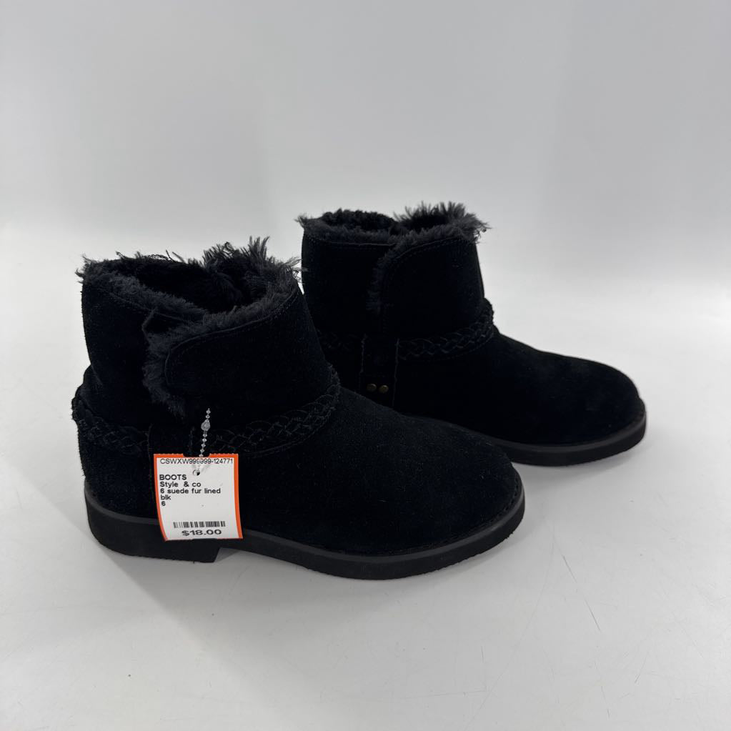 6 suede fur lined ankle boots
