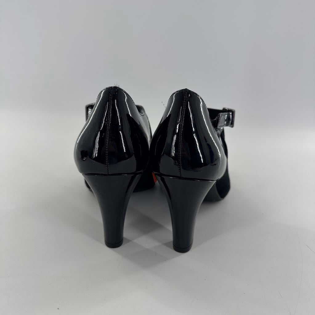 8.5 faux suede patent mary jane pumps