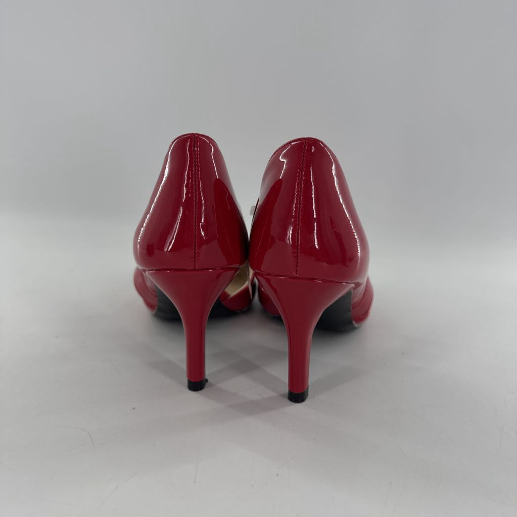 8.5 patent asymmetrical diagonal strap pumps