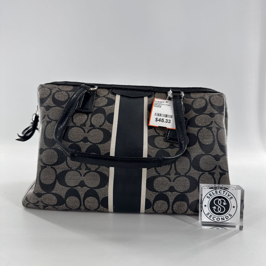 2014 Coach Signature Stripe Satchel