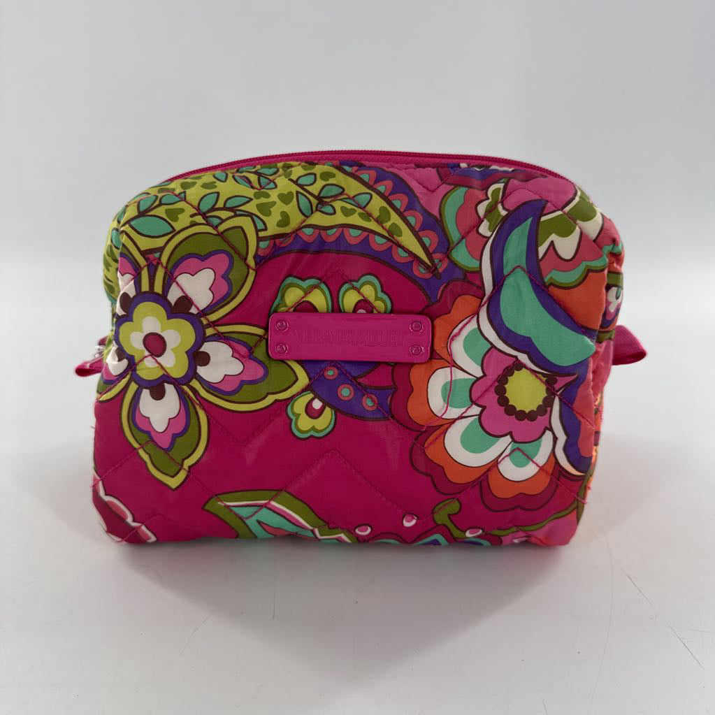 quilted floral cosmetic bag