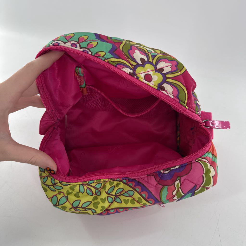 quilted floral cosmetic bag