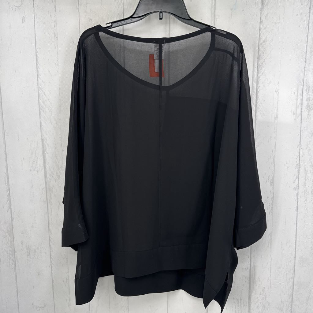 2X semi-sheer dolman slv top