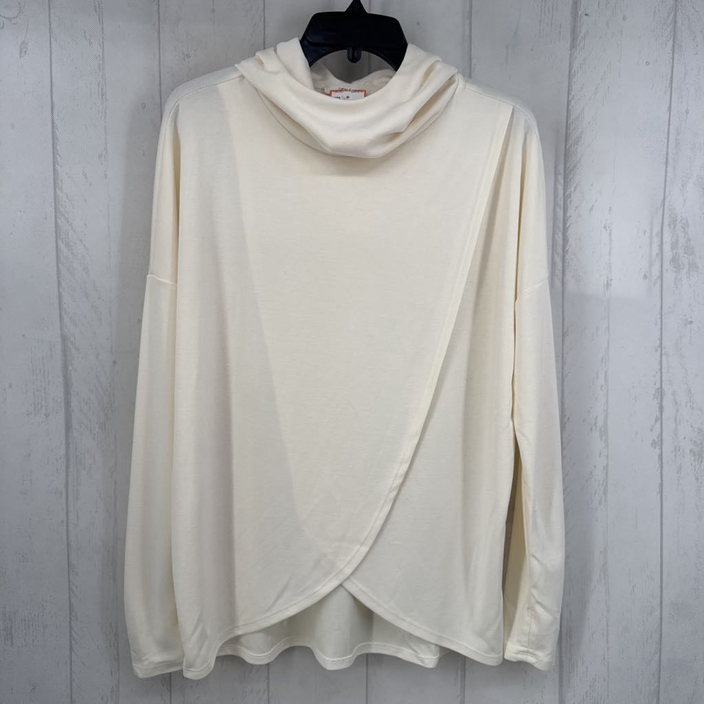 S hooded crossover l/s top