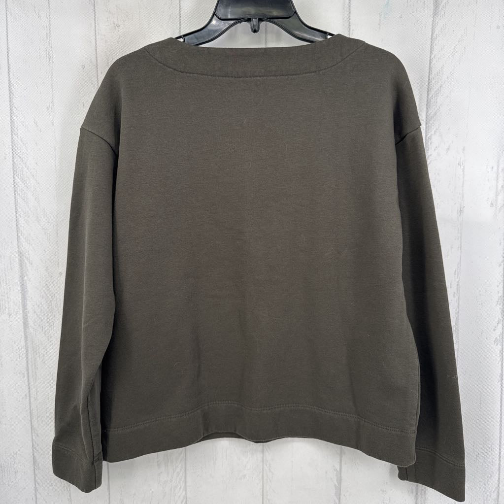 S button detail round neck sweatshirt