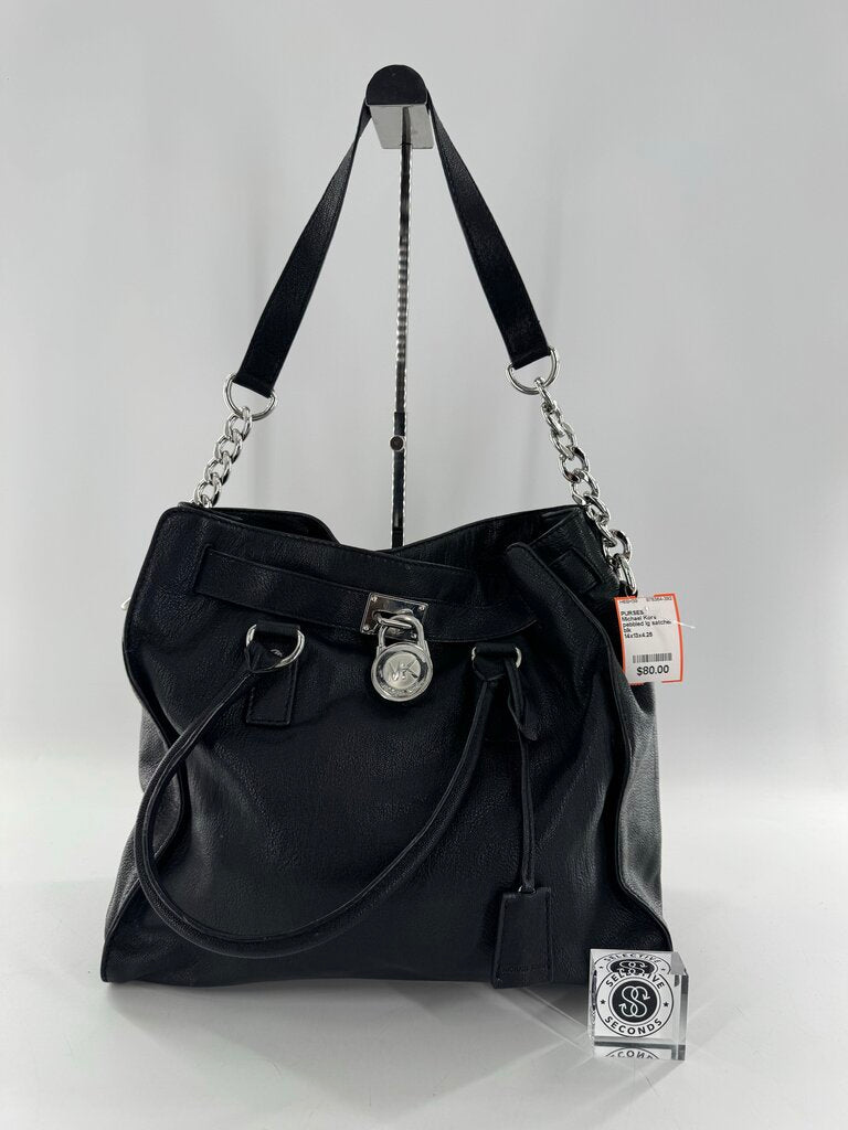 pebbled lg satchel w/ padlock charm