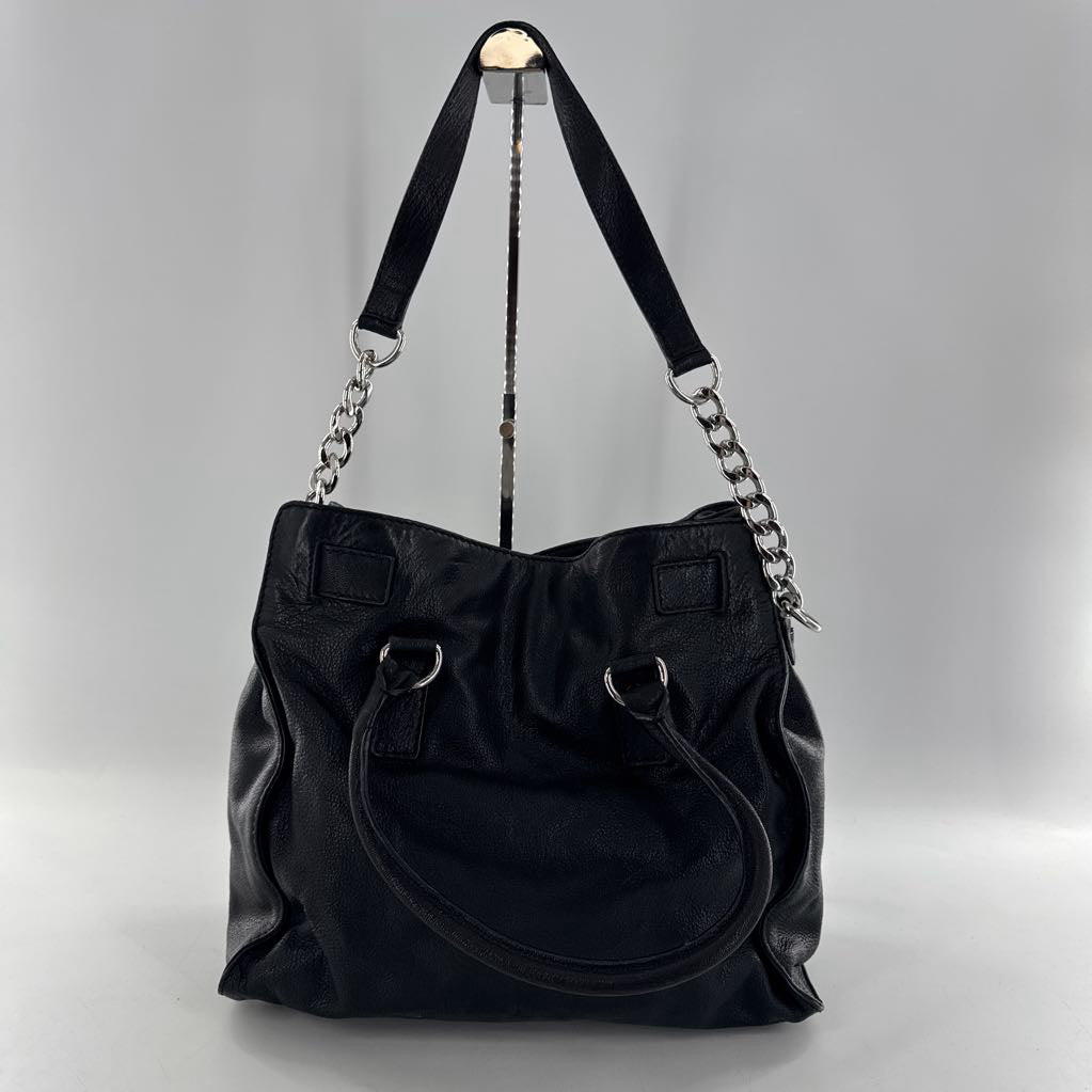 pebbled lg satchel w/ padlock charm
