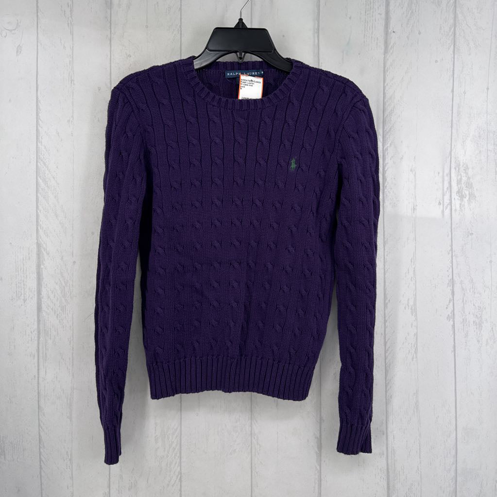 M cable knit sweater