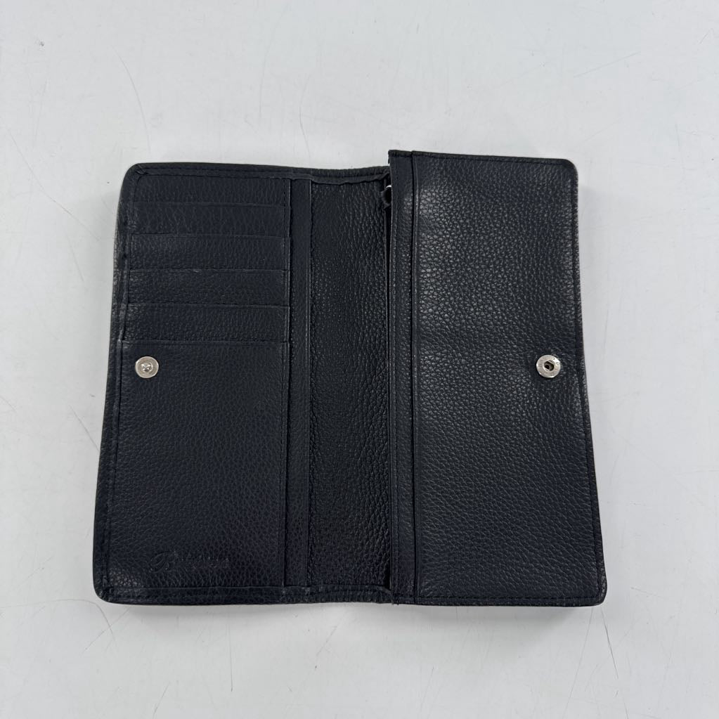 snakeskin print studded bi-fold wallet