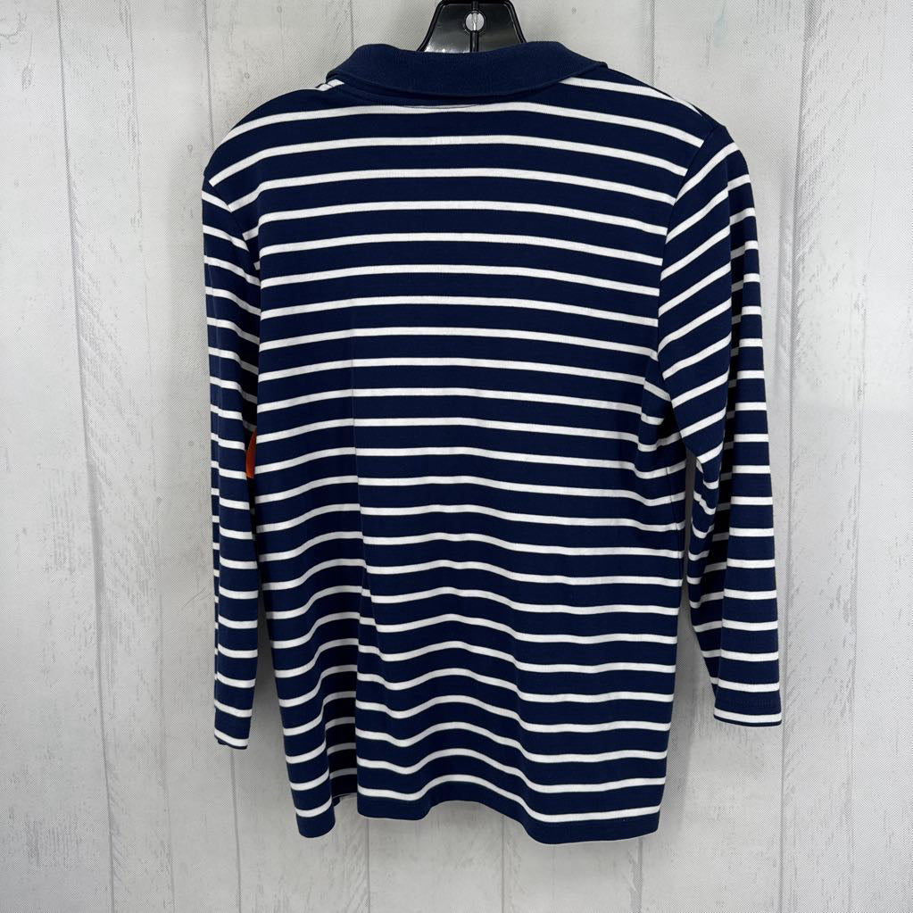 XL quarter zip striped 3/4 slv top