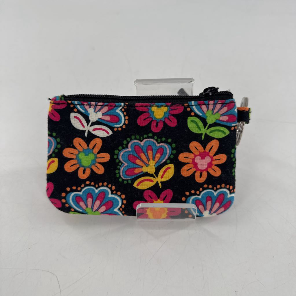 mickey & minnie floral id coin purse