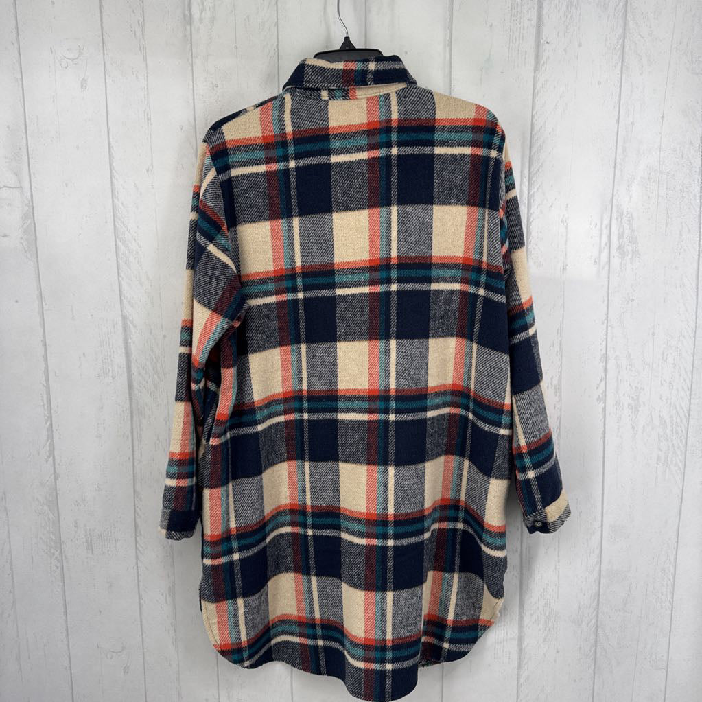 S/M plaid button down shacket l/s