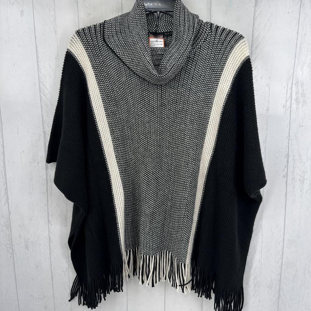 R75 L/XL knit cowl neck poncho