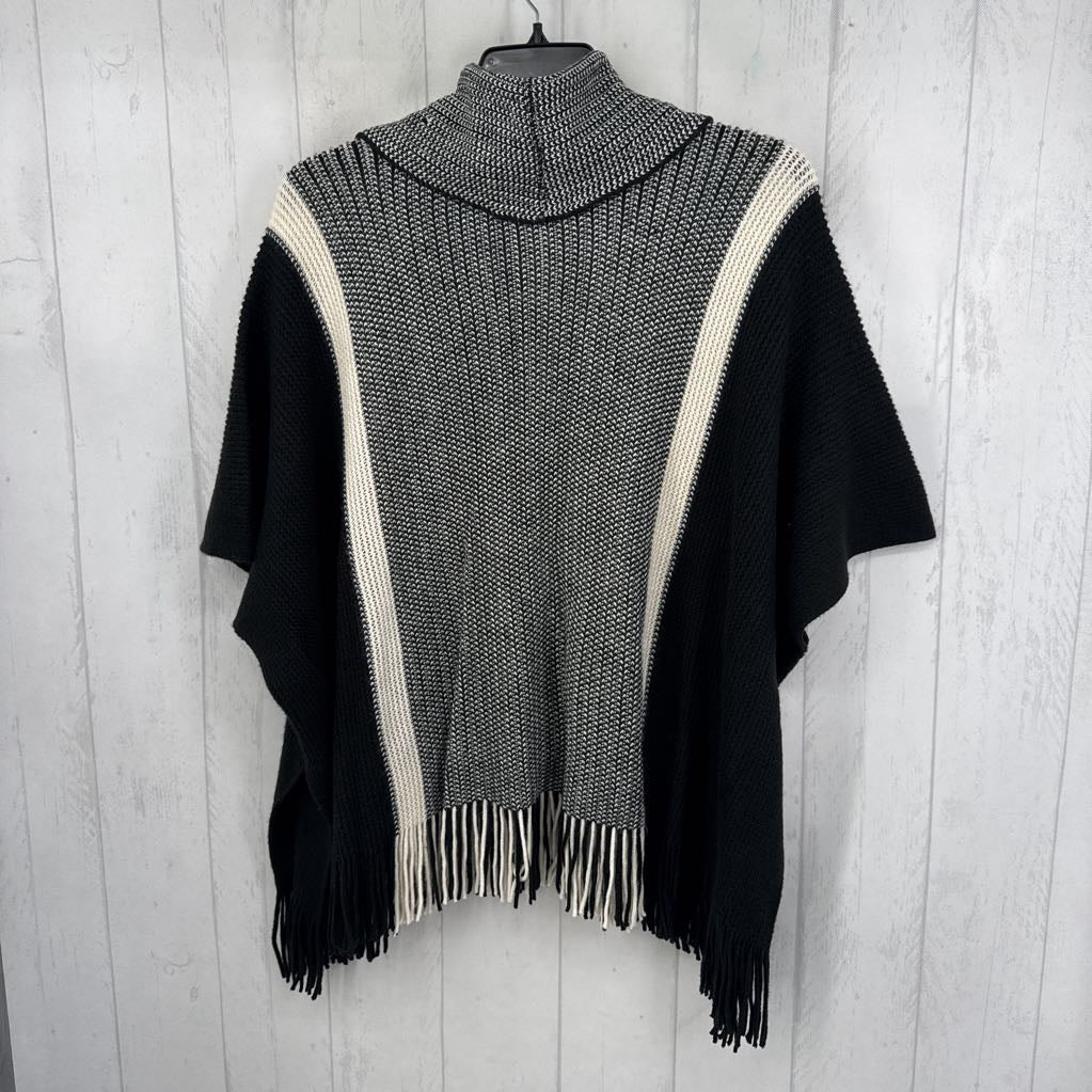 R75 L/XL knit cowl neck poncho