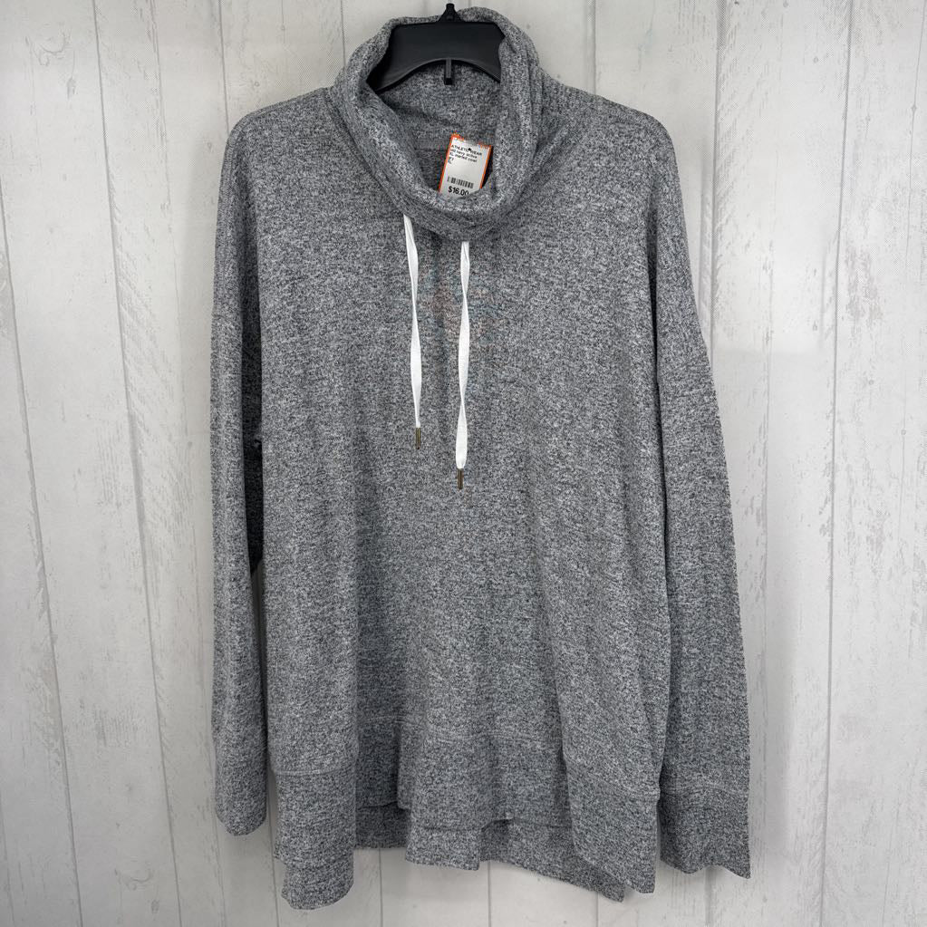 XL marled cowl neck l/s top