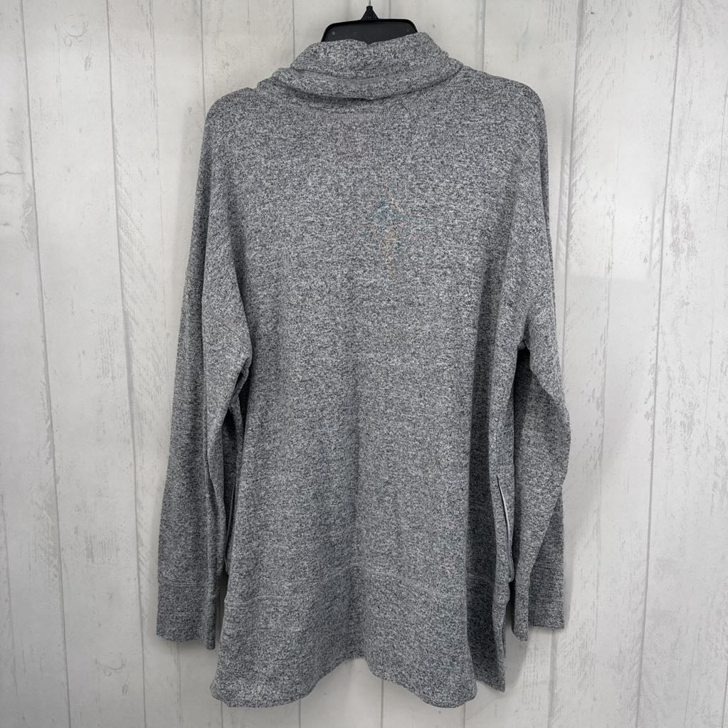 XL marled cowl neck l/s top