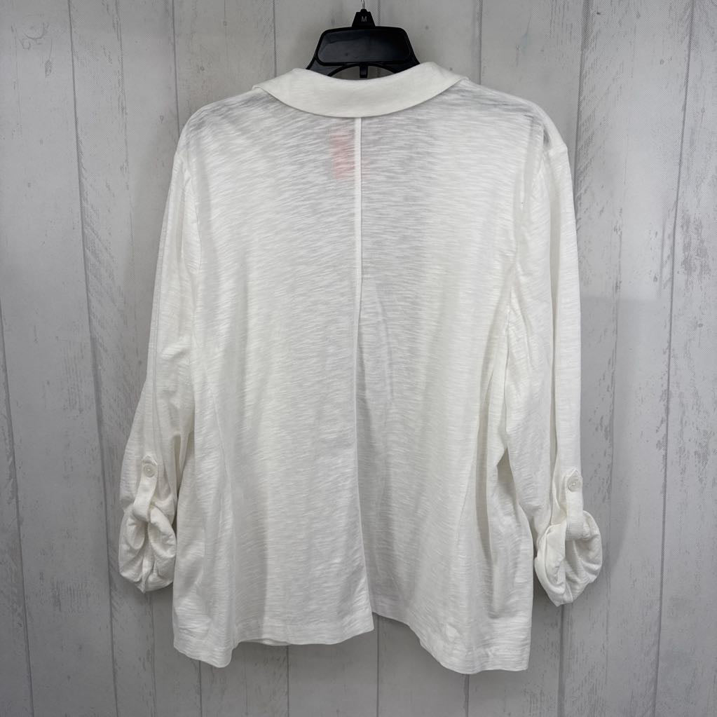 1X open front tab slv jacket