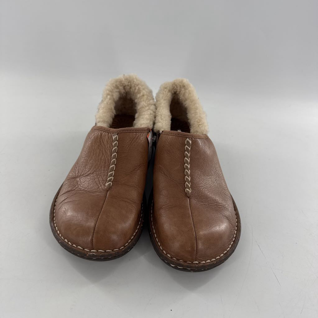 11 sherpa lined leather slip-ons