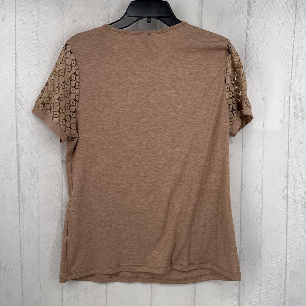 M lace slv top s/s