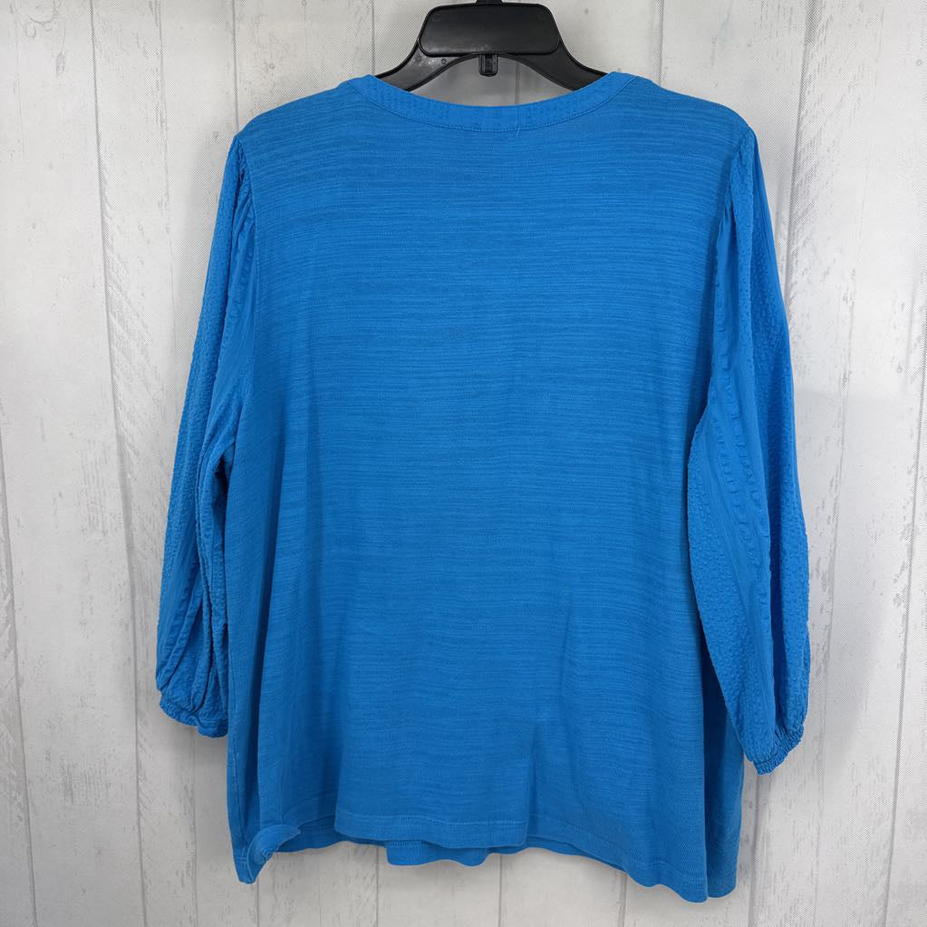 XL v-neck textured slv top