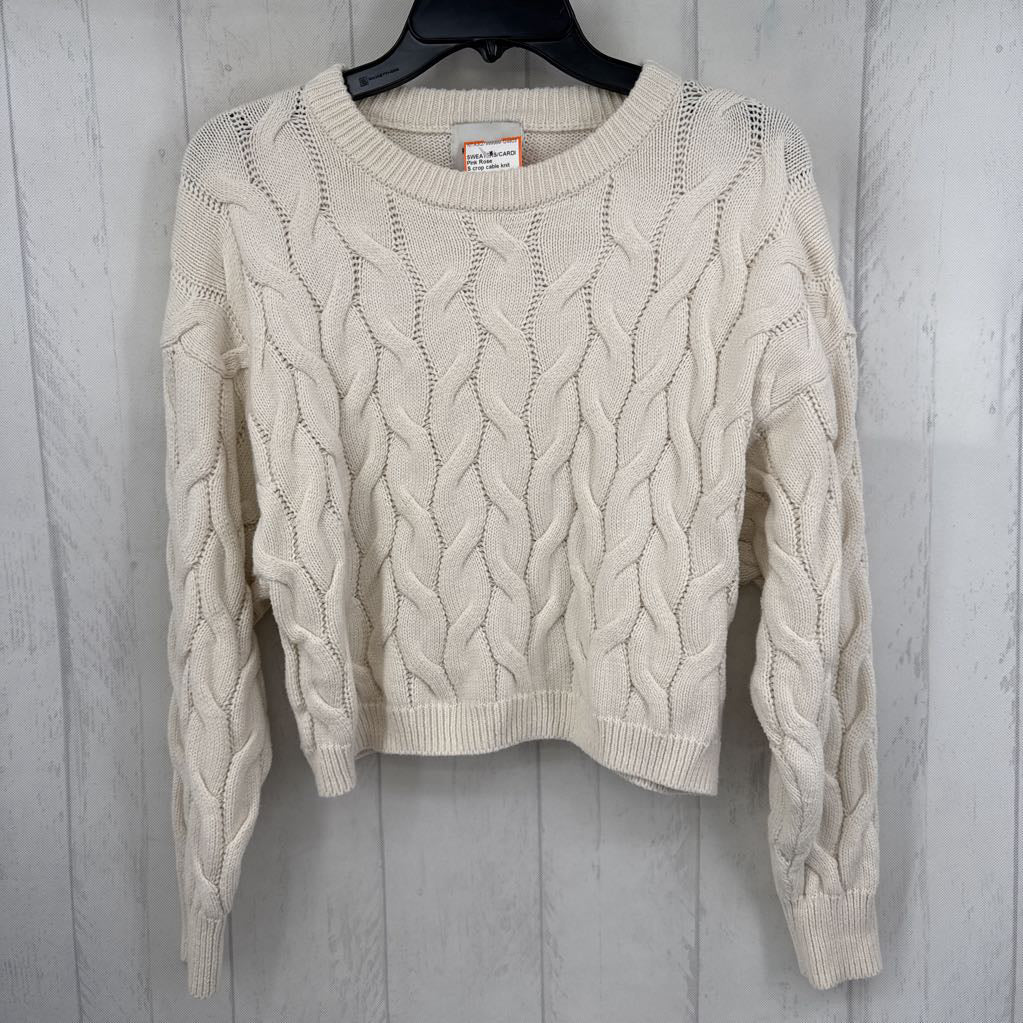 S crop cable knit sweater