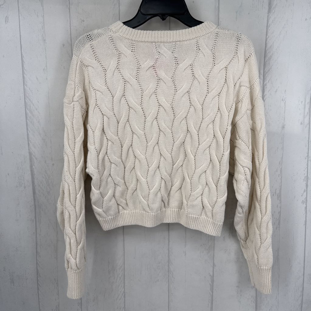 S crop cable knit sweater