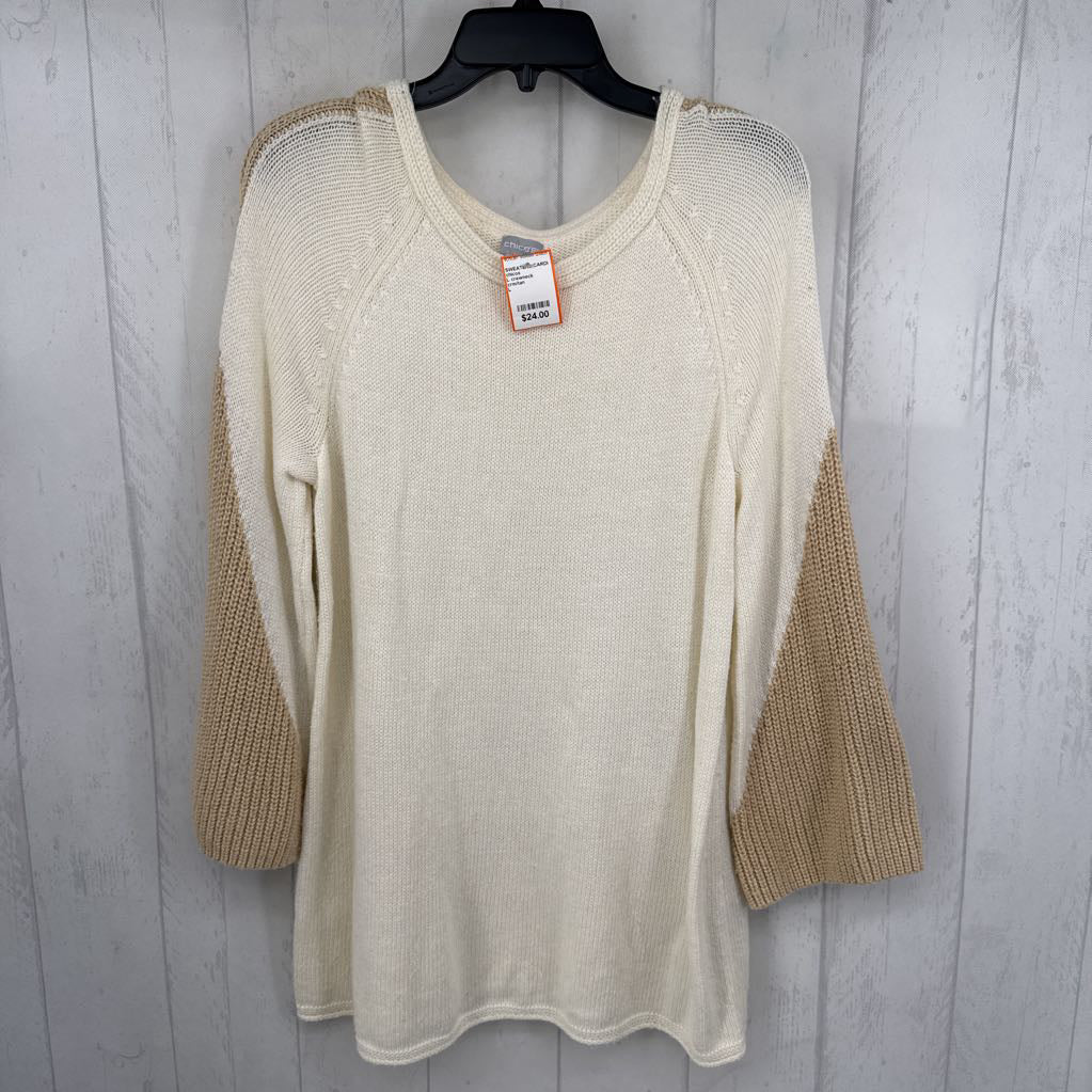 L crewneck colorblock slv sweater