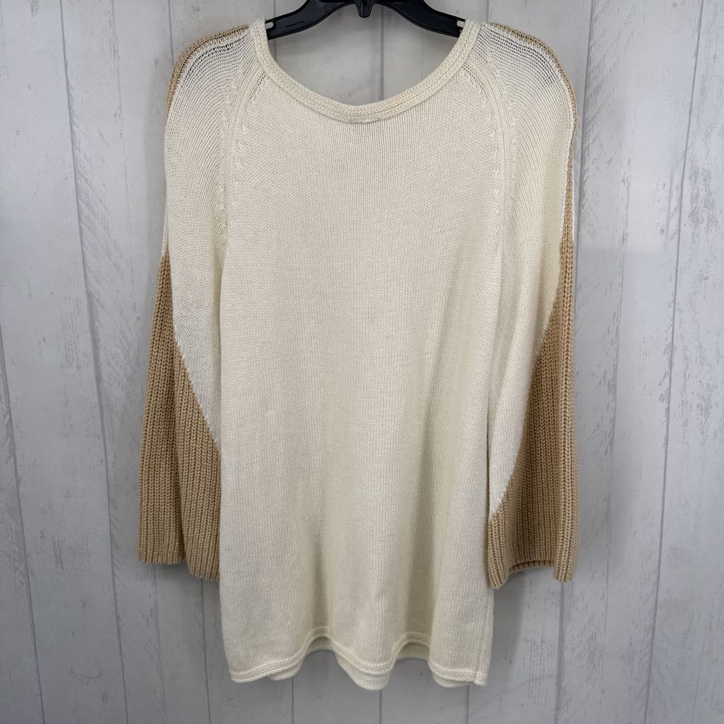 L crewneck colorblock slv sweater