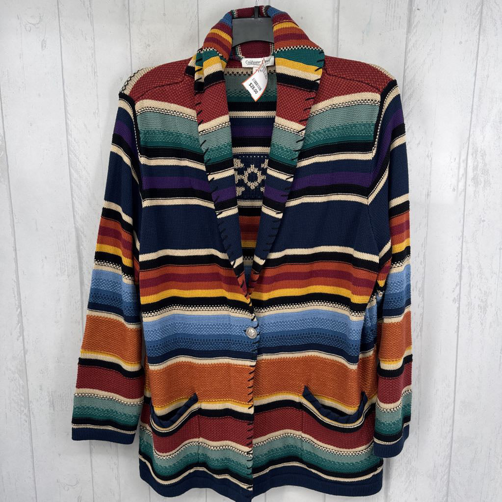 XL colorful stripe knit blazer