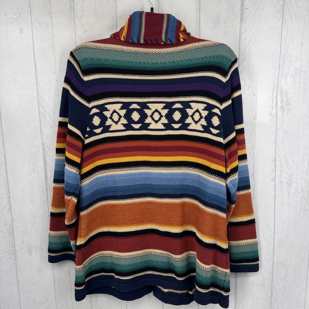 XL colorful stripe knit blazer