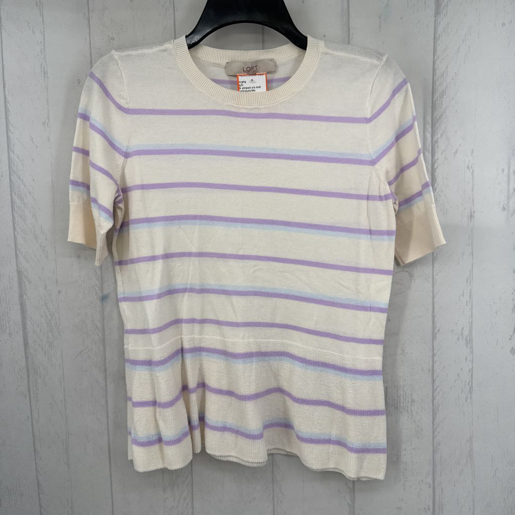 S striped s/s knit top