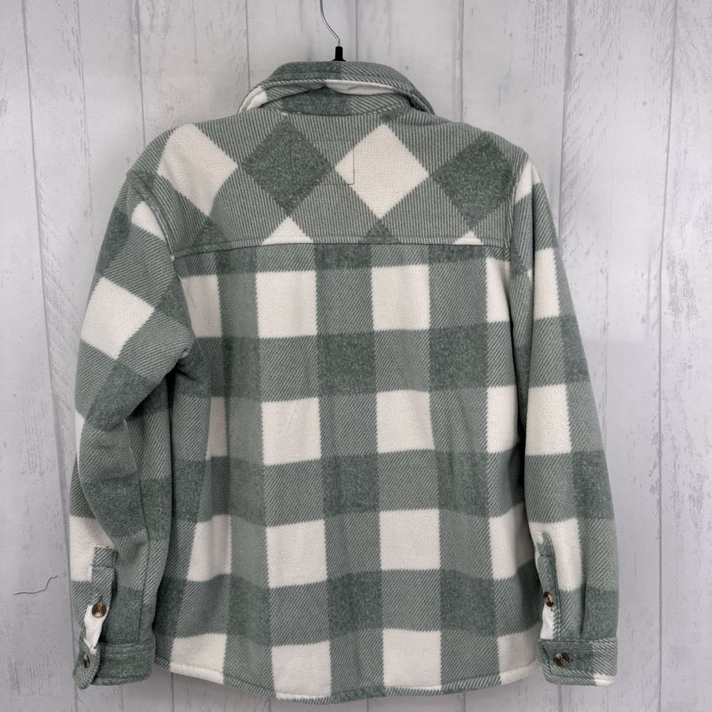 S plaid sherpa lined shacket