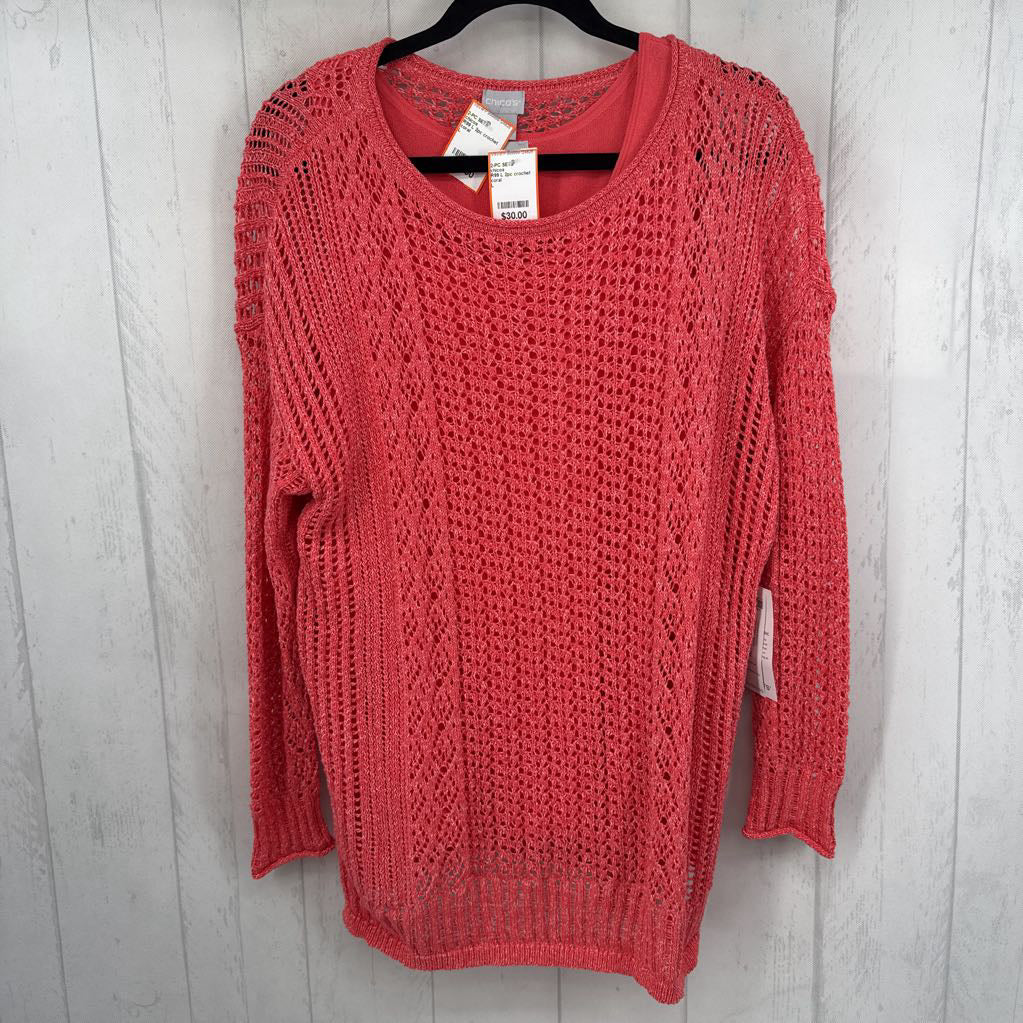 R99 L 2pc crochet sweater w/ cami