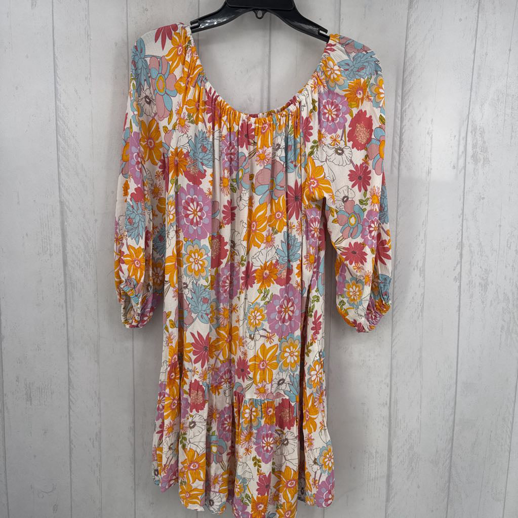 M flo print 3/4 slv dress