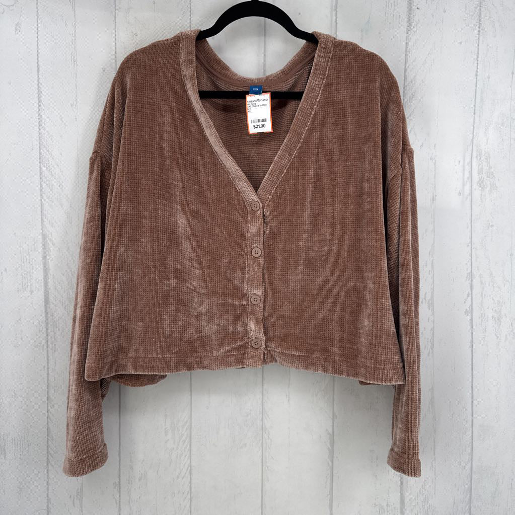 XXL fleece button front cardi