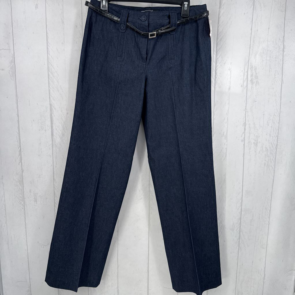 8 belted chambray trouser