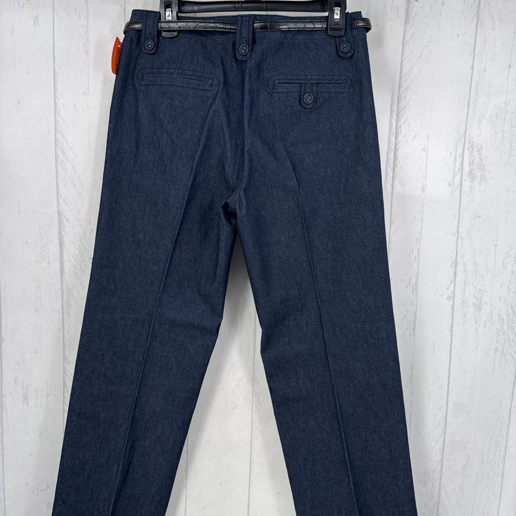 8 belted chambray trouser