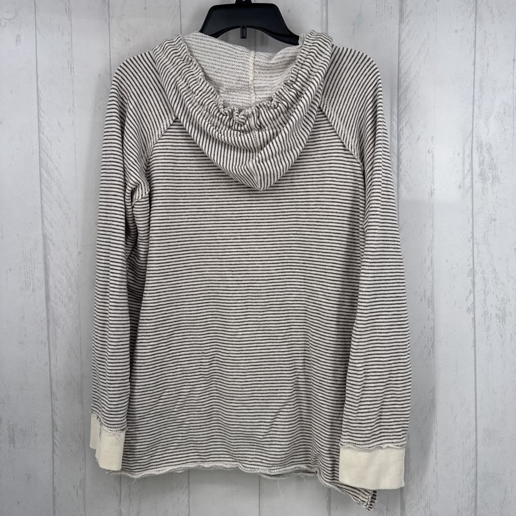 XL striped hooded pullover-hoosiers