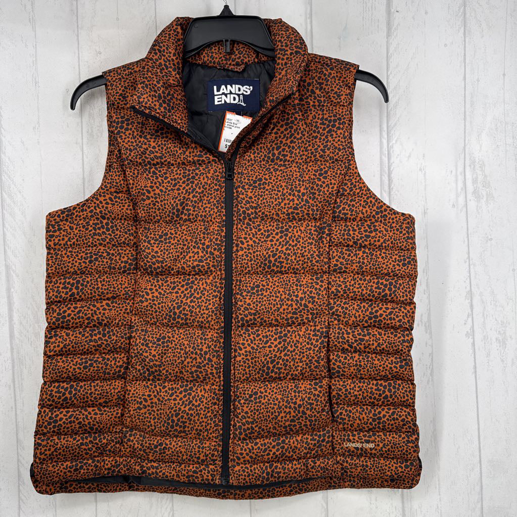 L animal print puffer vest