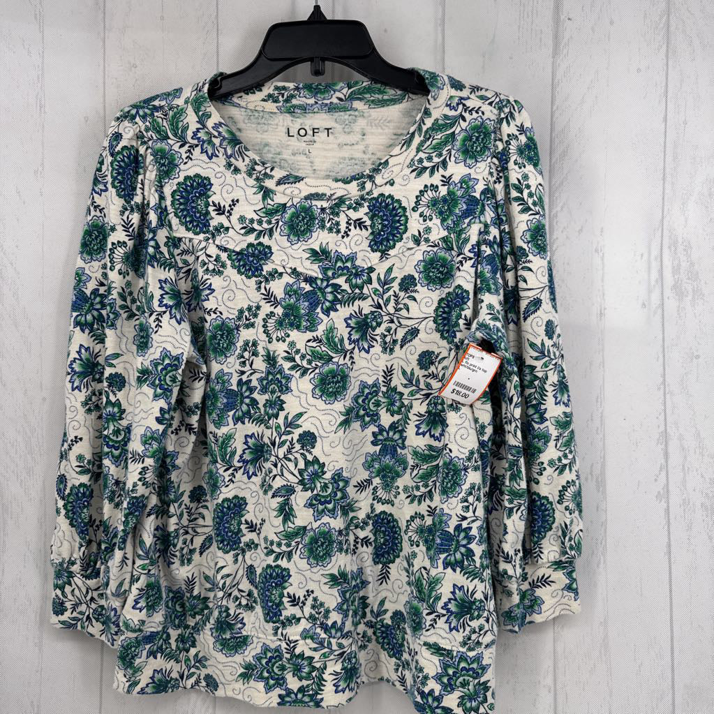 L flo print l/s top