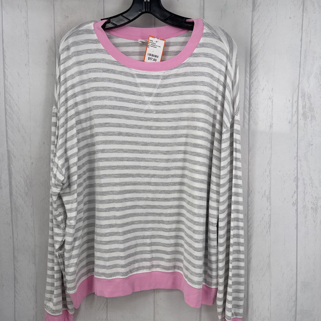 XL striped l/s tee