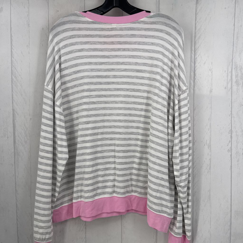 XL striped l/s tee