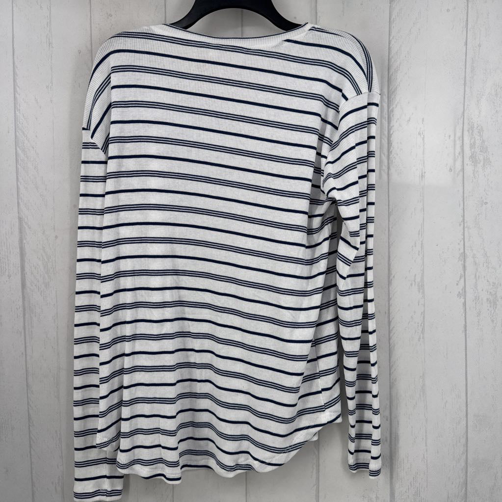 L ribbed striped l/s top