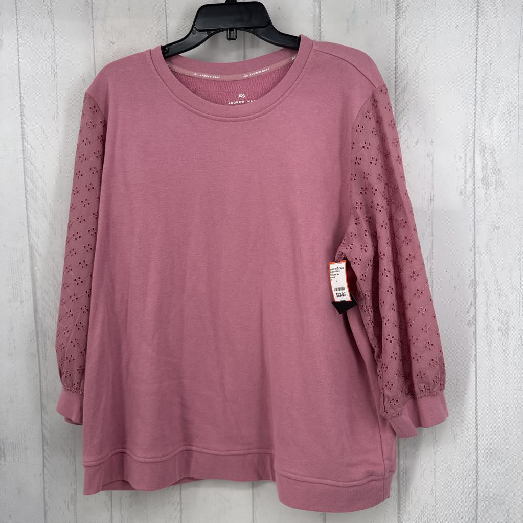 1X eyelet slv sweatshirt