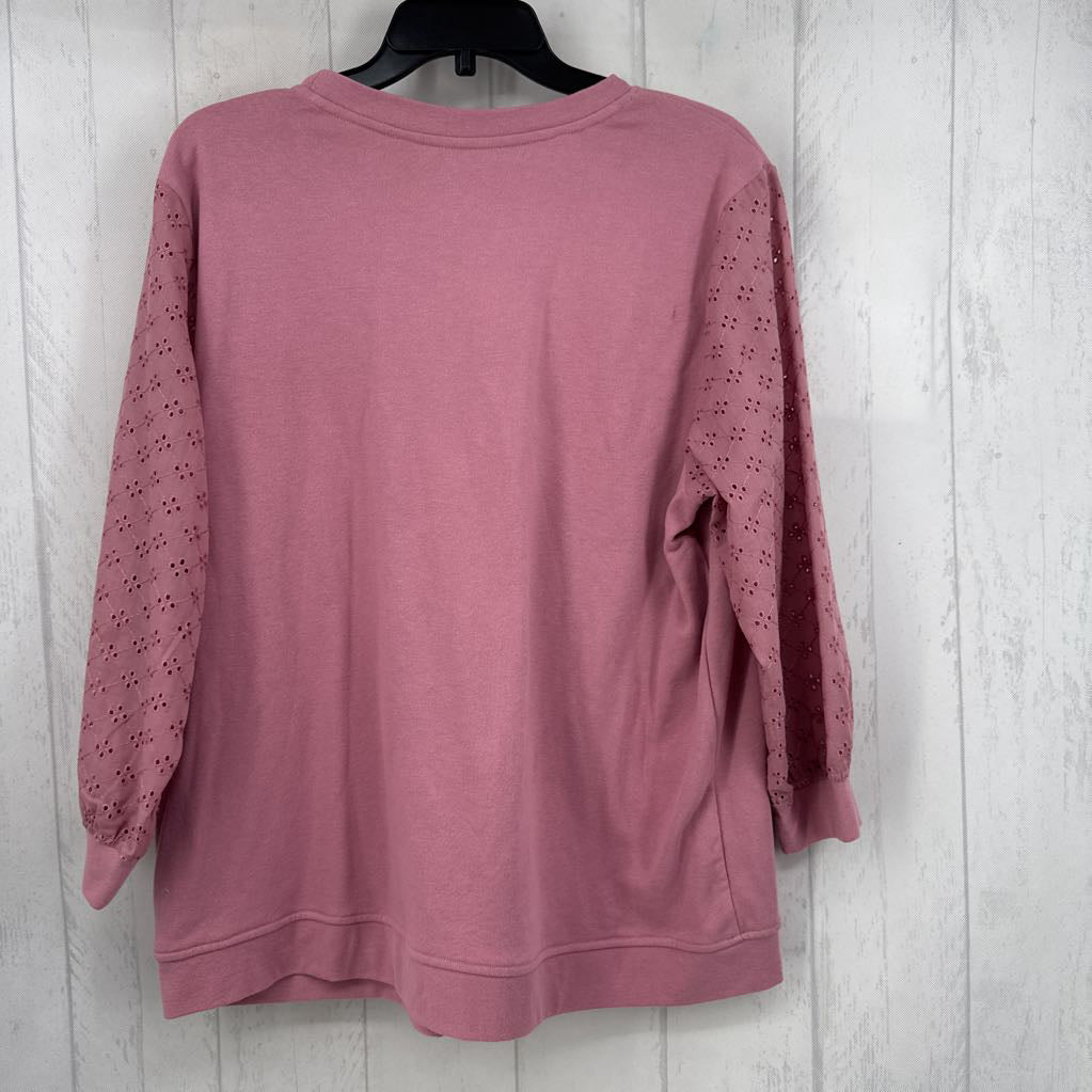 1X eyelet slv sweatshirt