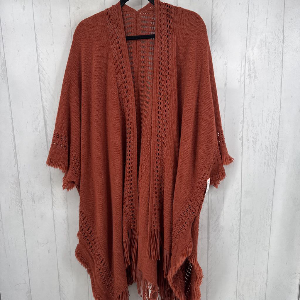 O/S fringe poncho