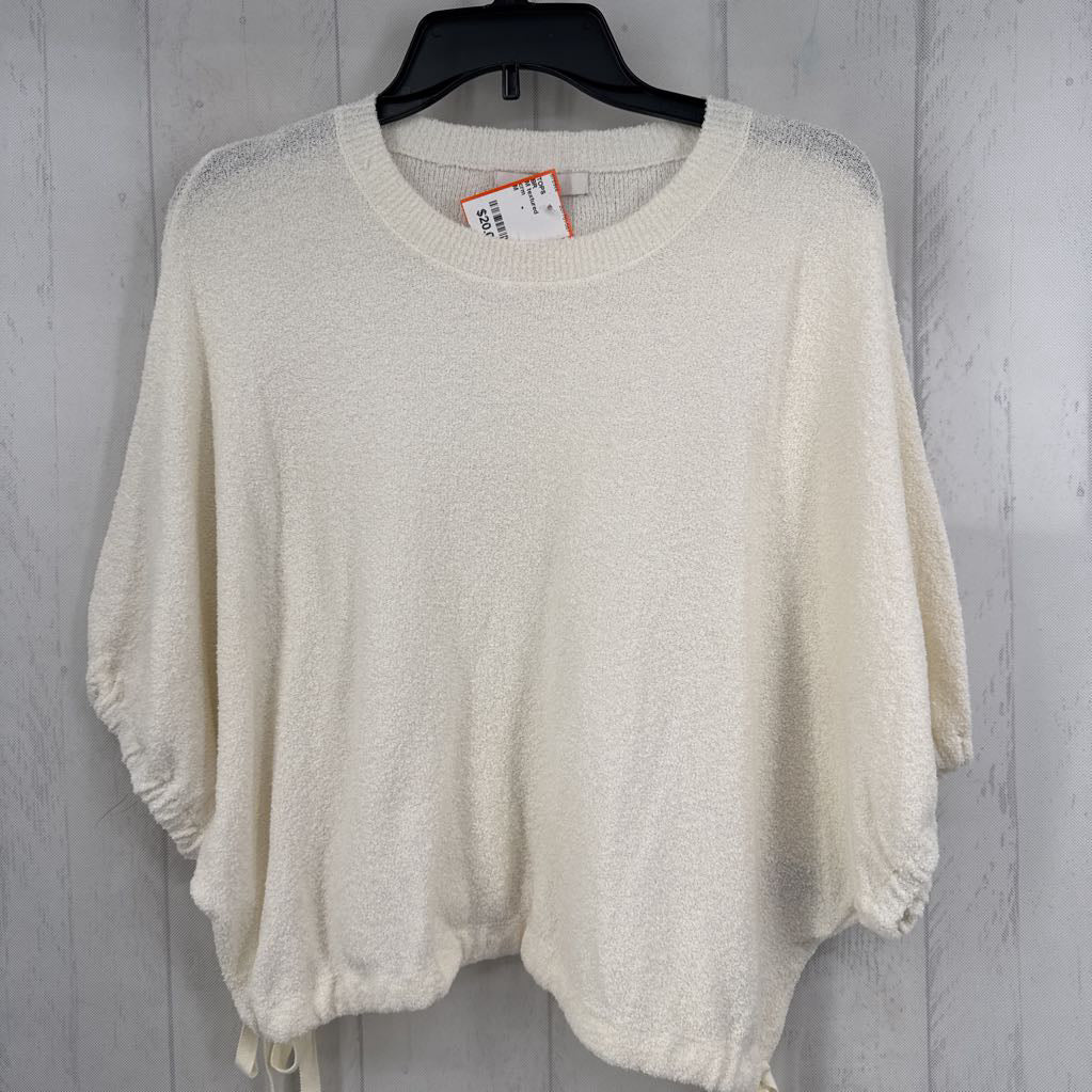 M textured drawstring waist s/s top