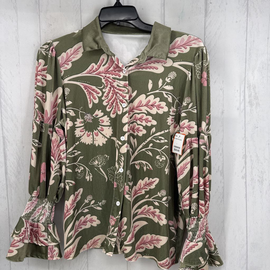 M velvet flo print l/s top