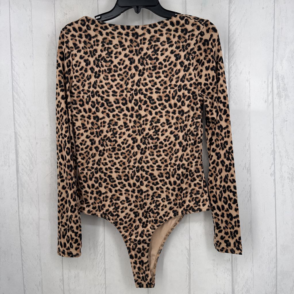L animal print l/s bodysuit