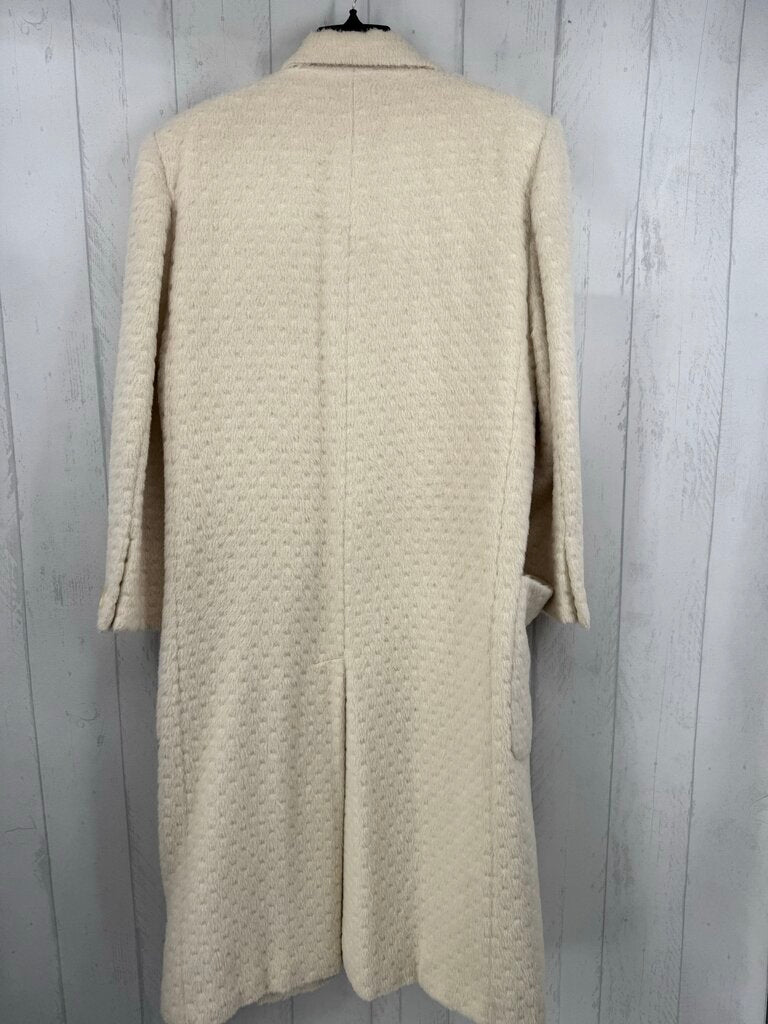 L textured wool long coat